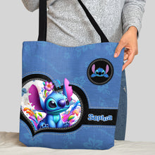 Load image into Gallery viewer, Personalized Blue Ohana Tote Bag Custom Name Gift for Mom
