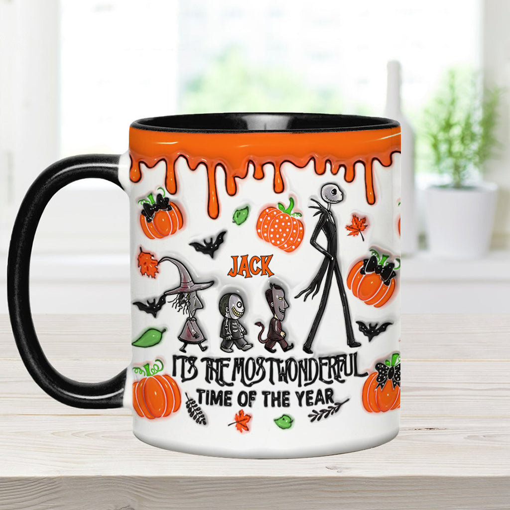 Personalized Autumn Skeleton Accent Mug Custom Name Gift