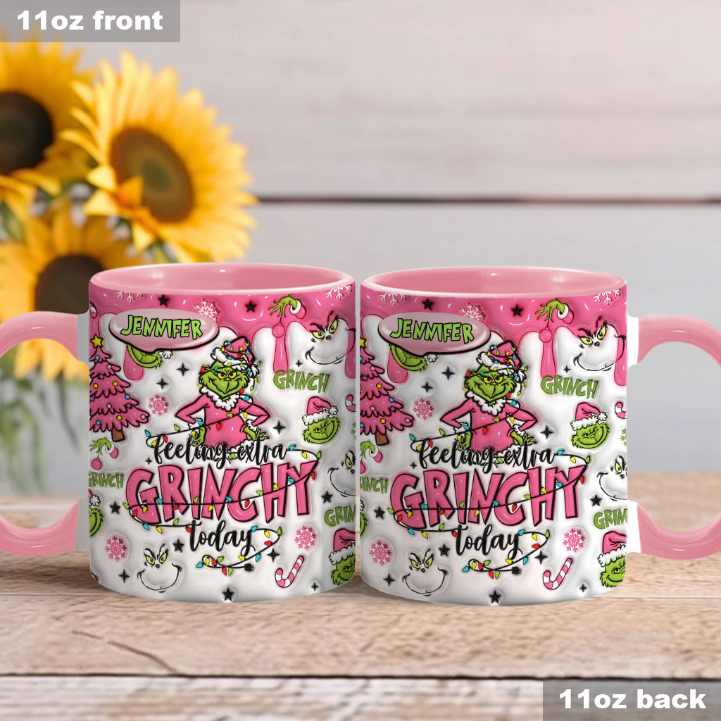 Personalized Grinch Accent Mug & Coaster Gift for Christmas