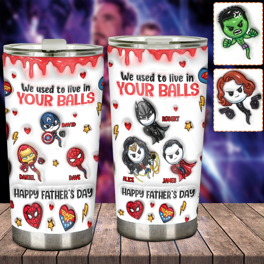 Personalized Marvelous Universe Tumbler Custom Name Gift for Dad