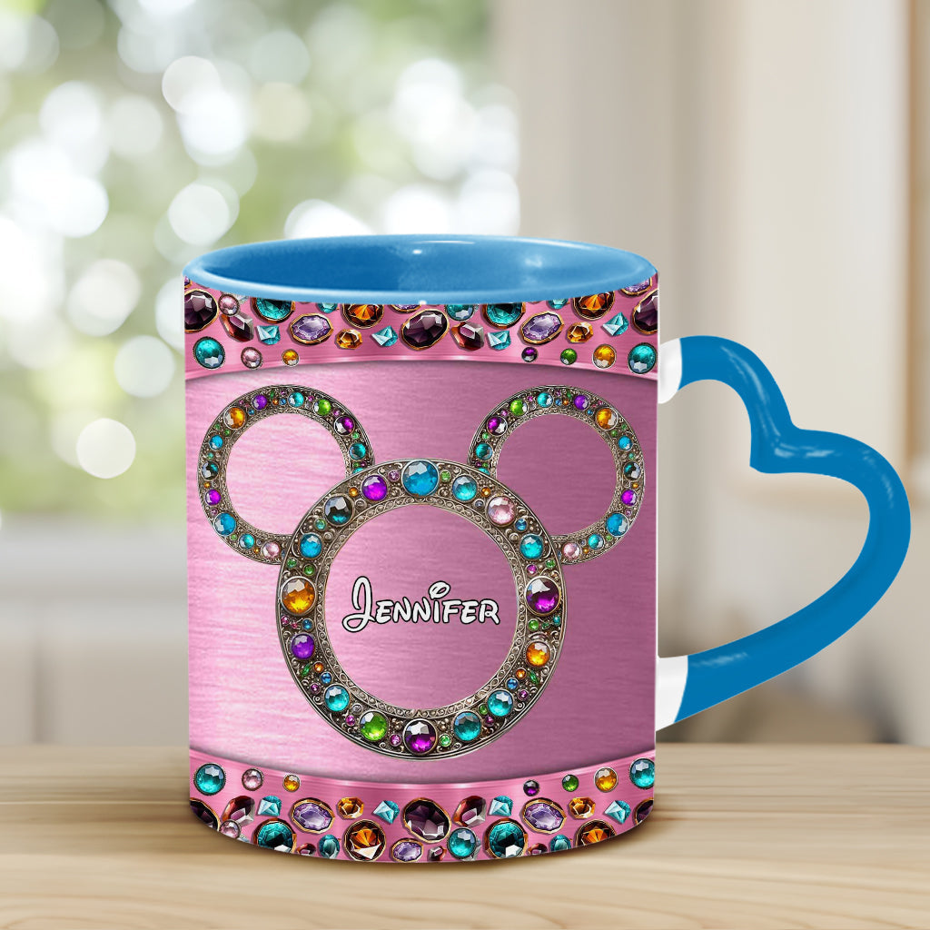 Personalized Heart Handle Mug Custom Name Gift for Mom