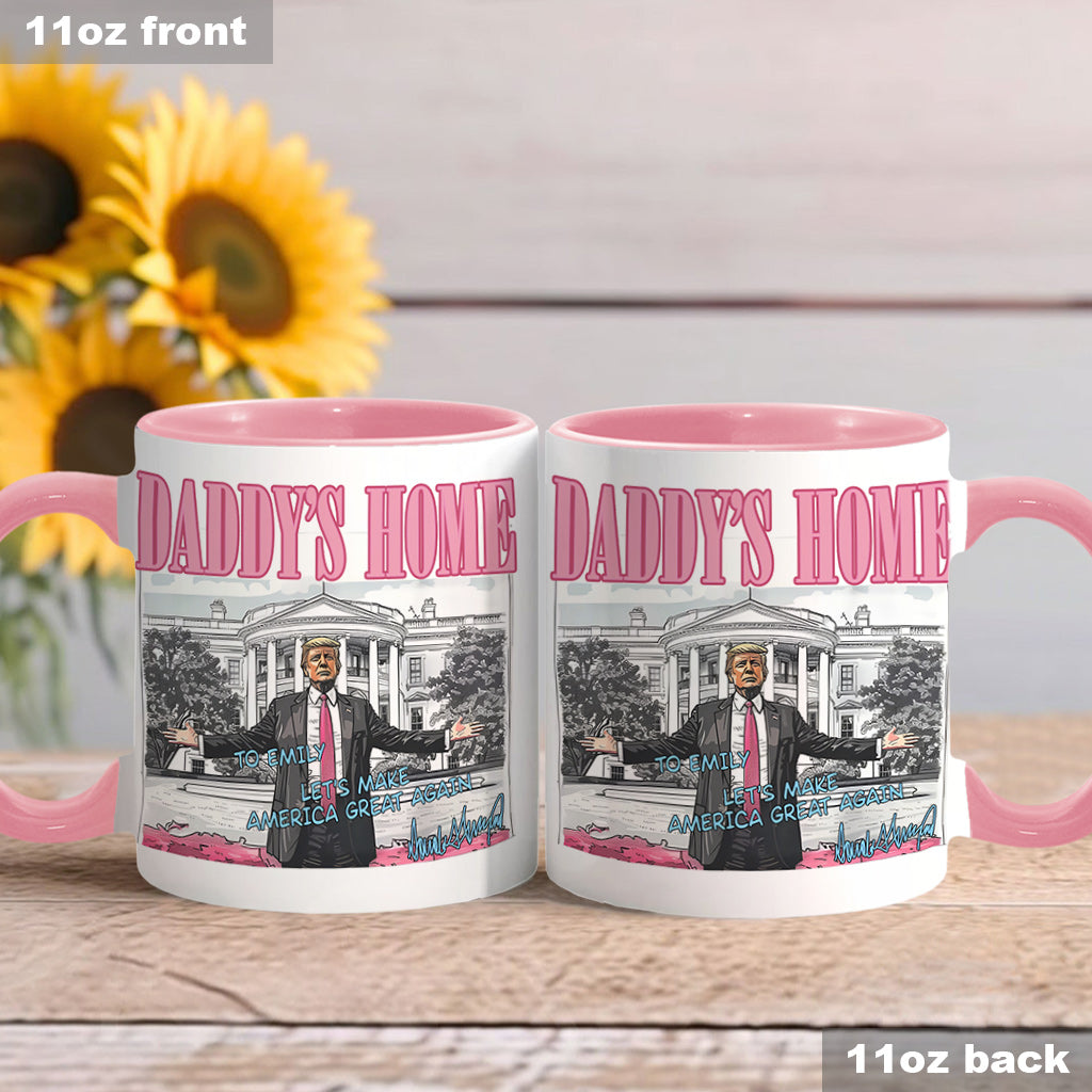Personalized Two-Tone Accent Mug Custom Name Gift for Dad