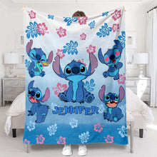 Load image into Gallery viewer, Personalized Blue Gradient Ohana Blanket Custom Name Gift
