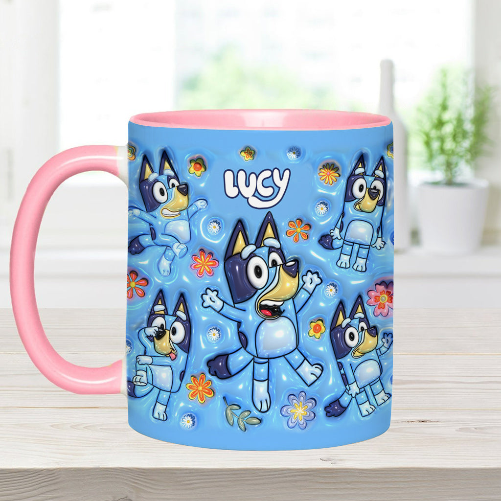 Personalized Dog Accent Mug Custom Name Unique Gift for Kids