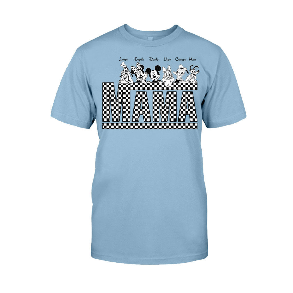 Personalized Vintage Checkered Mouse T-Shirt & Hoodie for Mom and Dad