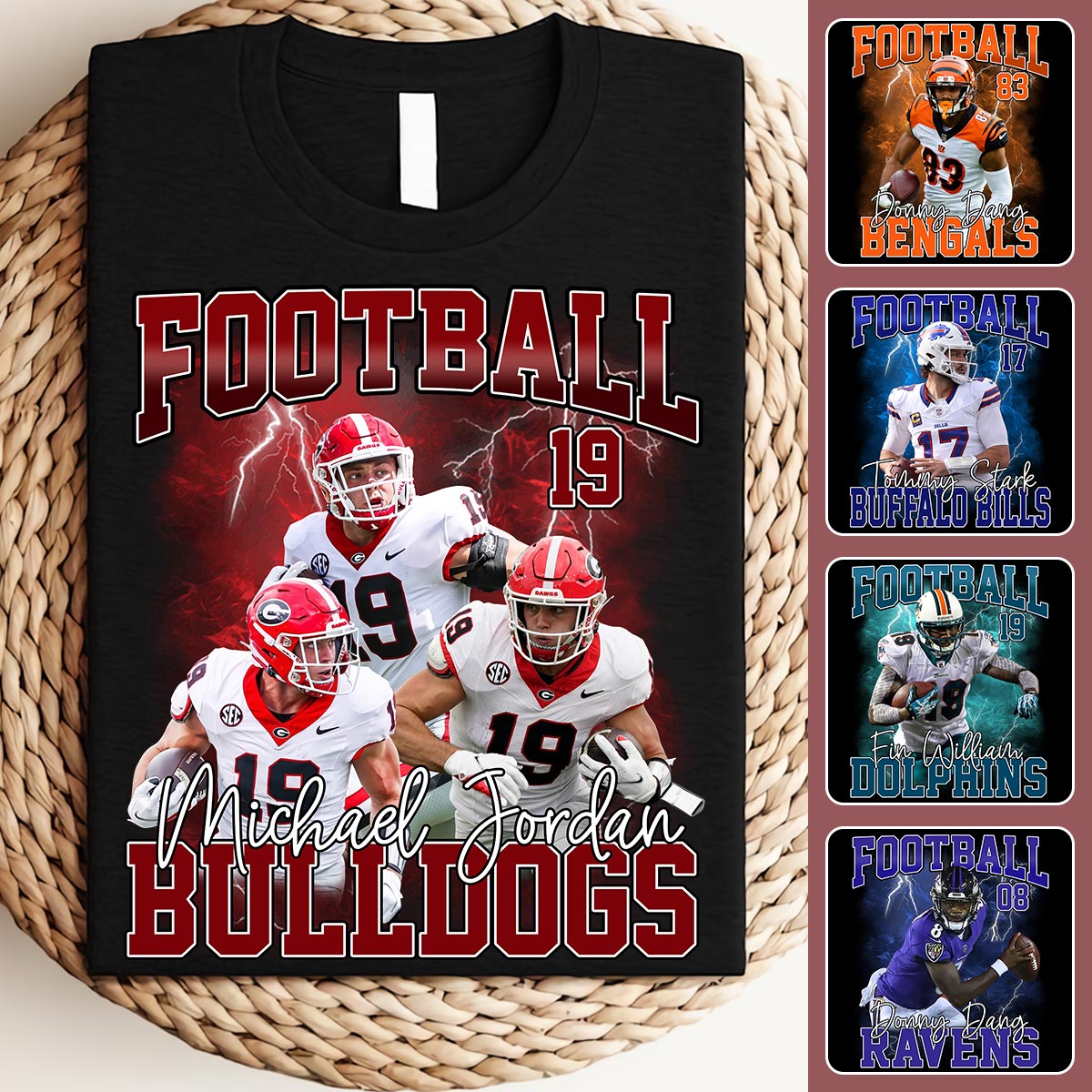 Personalized Football T-Shirt and Hoodie Custom Game Day Gift