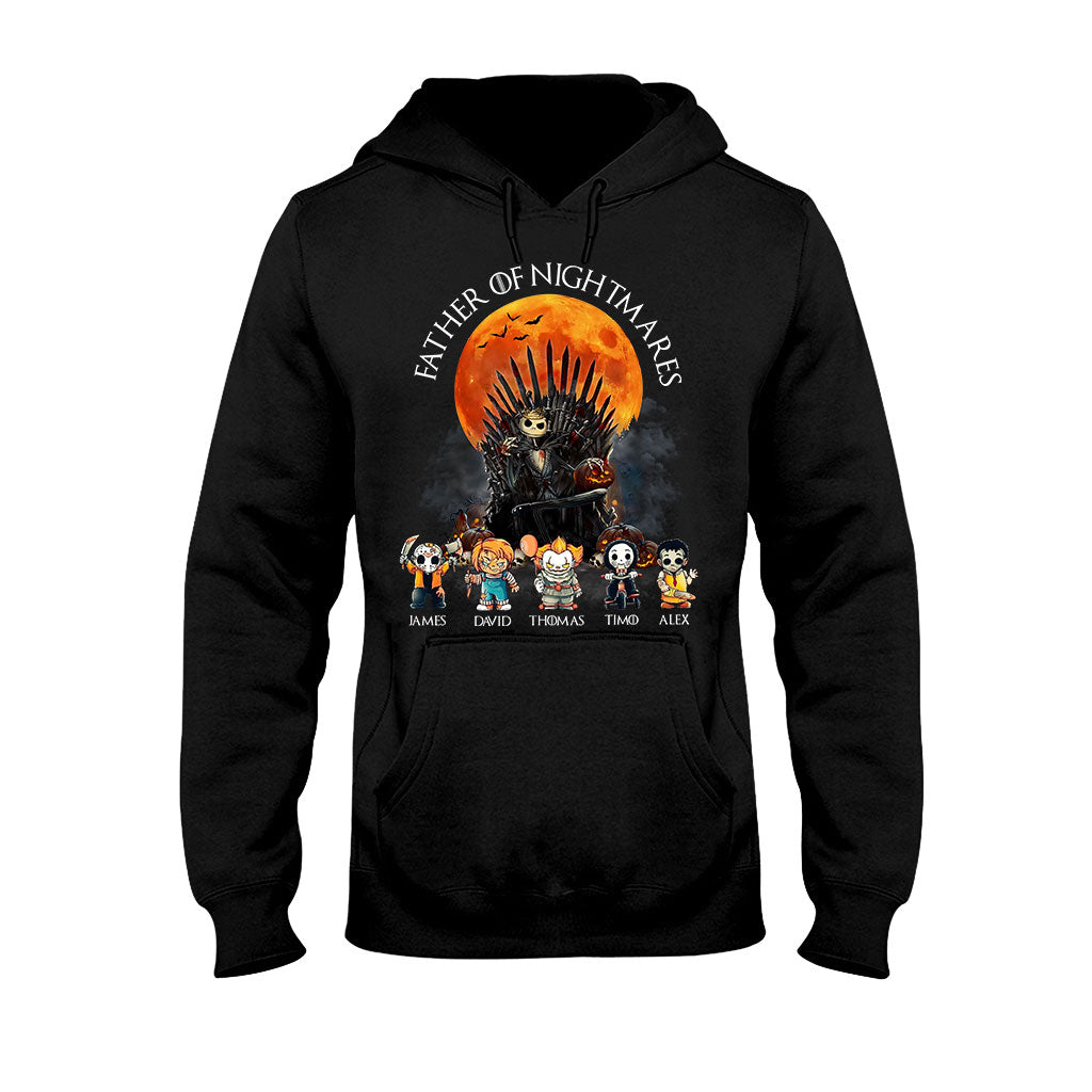 Personalized Father T-Shirt and Hoodie with 4 Character Design