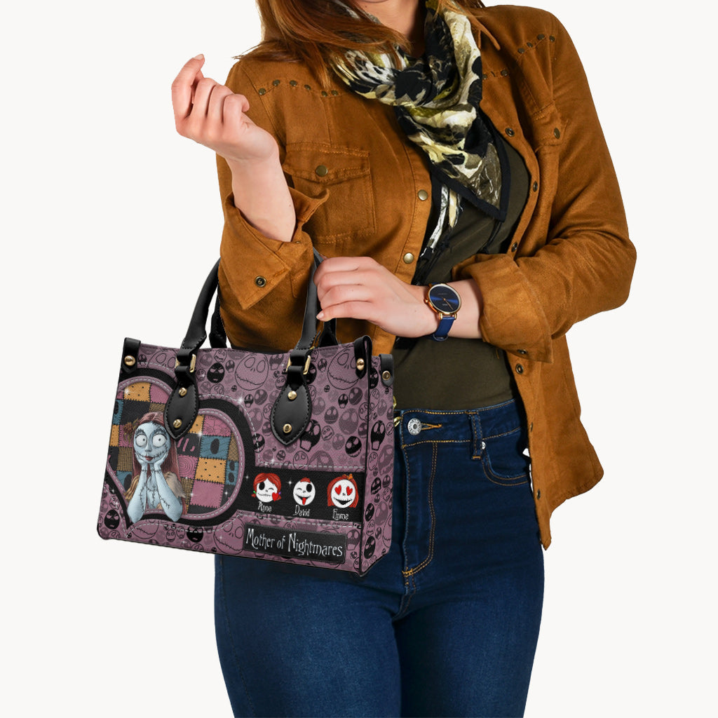 Personalized Nightmare Leather Handbag Custom Name Gift for Mom