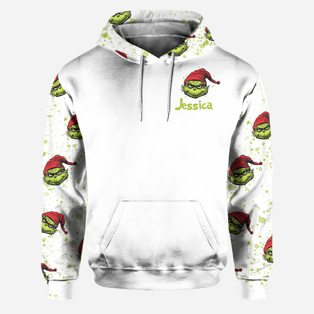 Personalized Grinch Hoodie & Leggings Set Custom Name Gift for Christmas
