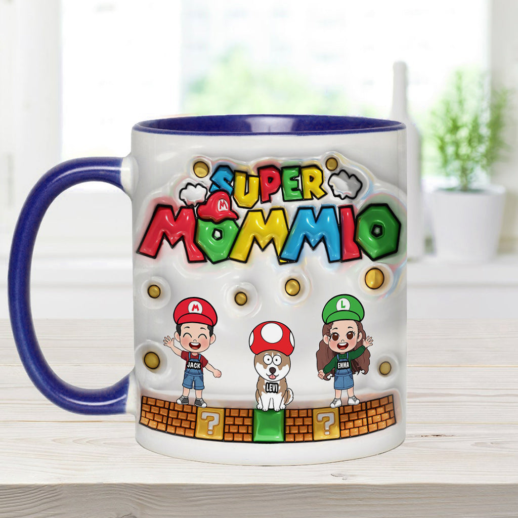Personalized Super Mommy Accent Mug Custom Name Gift for Mom