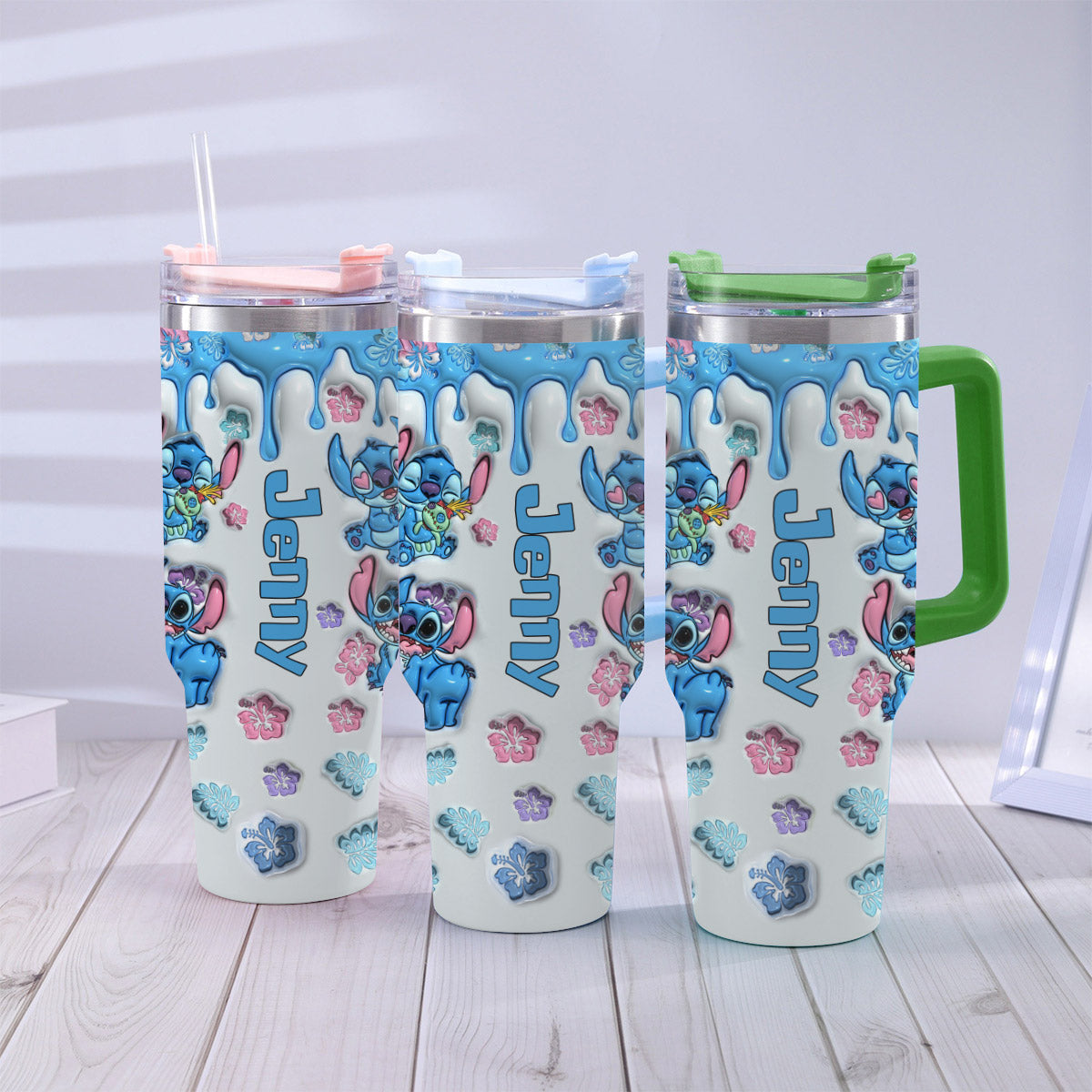 Personalized Ohana Tumbler with Handle Custom Name Gift for Family