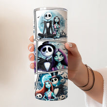 Load image into Gallery viewer, Personalized Nightmare Before Christmas Skinny Tumbler Custom Name Gift for Couples
