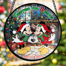 Load image into Gallery viewer, Personalized Stained Glass Suncatcher Unique Couple Gift for Anniversary
