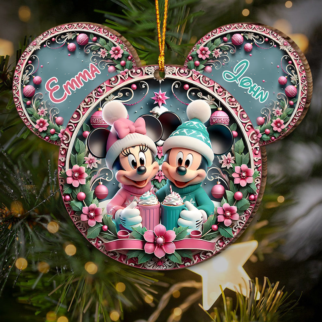 Personalized Mouse Ornament with Custom Names for Christmas