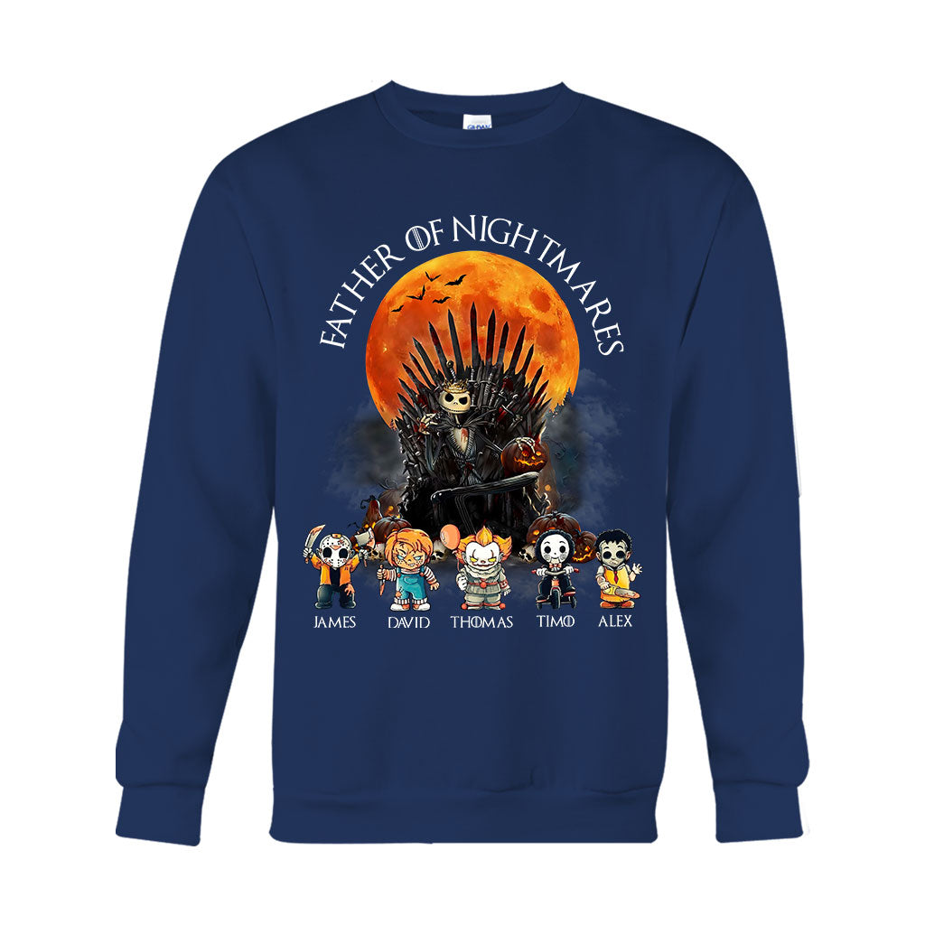 Personalized Father T-Shirt and Hoodie with 4 Character Design