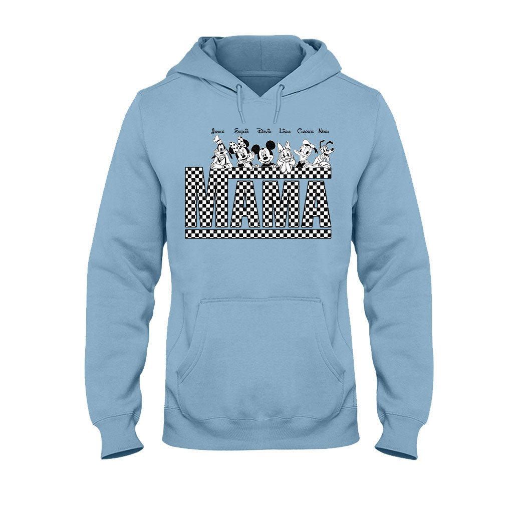 Personalized Vintage Checkered Mouse T-Shirt & Hoodie for Mom and Dad
