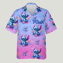 Load image into Gallery viewer, Personalized Hawaiian Shirt with Stitch Design Custom Name Gift
