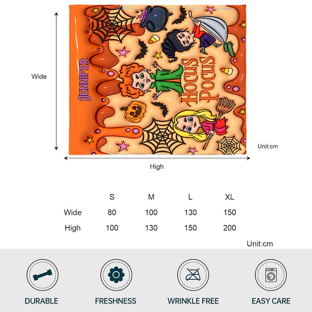 Personalized Hocus Pocus Blanket Custom Name Gift for Halloween