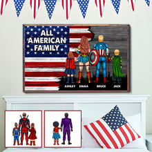 Load image into Gallery viewer, Personalized Family Canvas Wall Art Custom Names USA Gift
