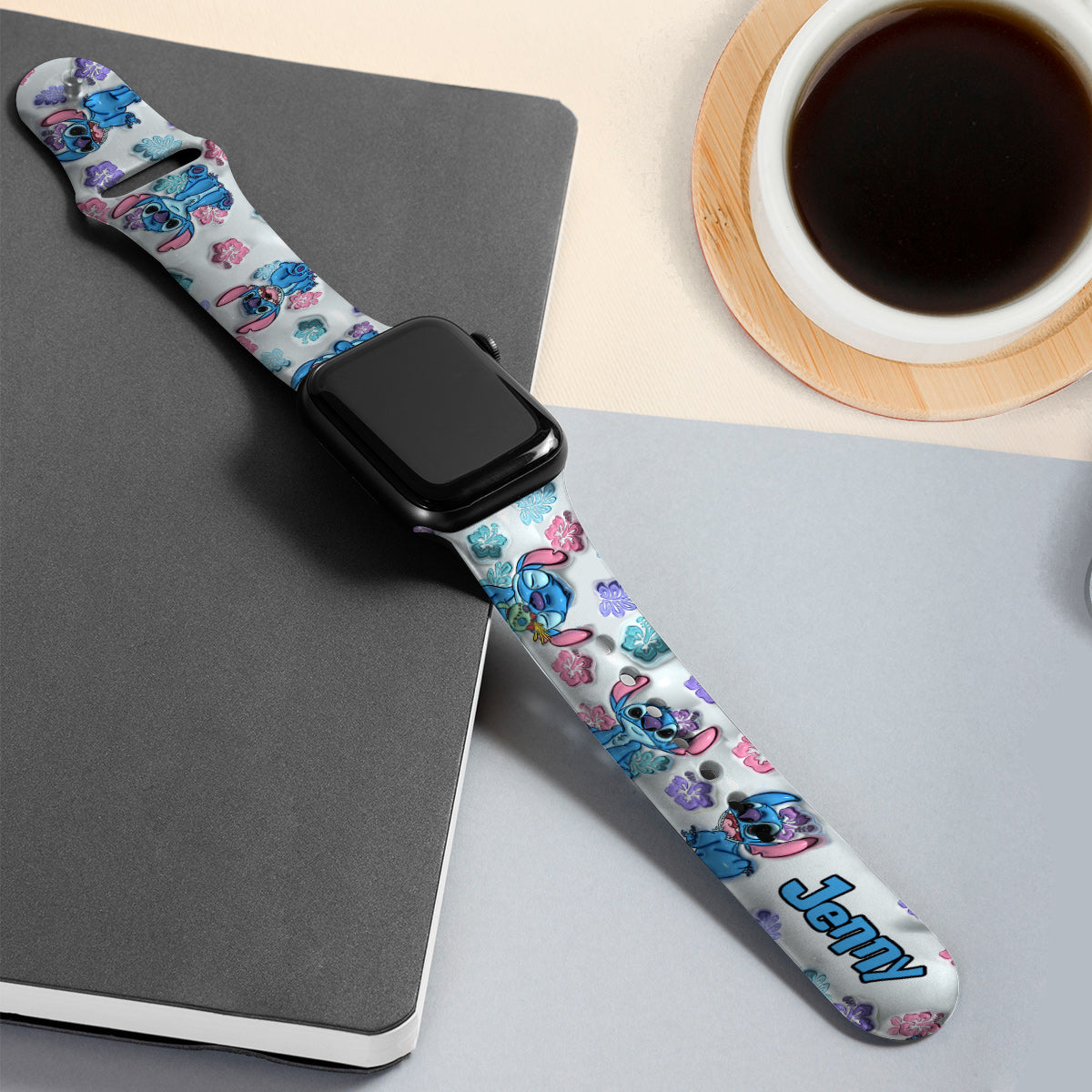 Personalized Stitch Apple Watch Band Custom Name Gift for Her