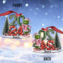 Load image into Gallery viewer, Personalized Grinch Christmas Ornament Custom Shaped Gift 2024
