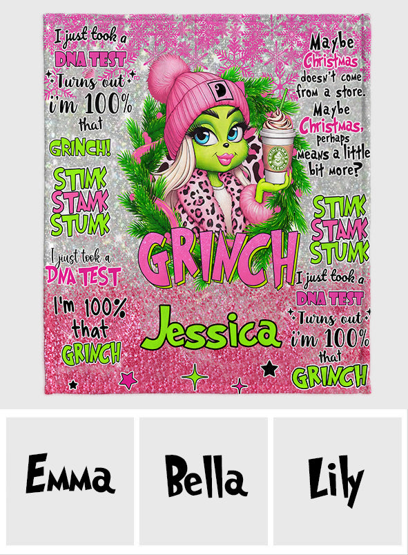 Personalized Merry Grinchmas Blanket Custom Name Christmas Gift