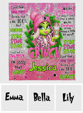 Load image into Gallery viewer, Personalized Merry Grinchmas Blanket Custom Name Christmas Gift
