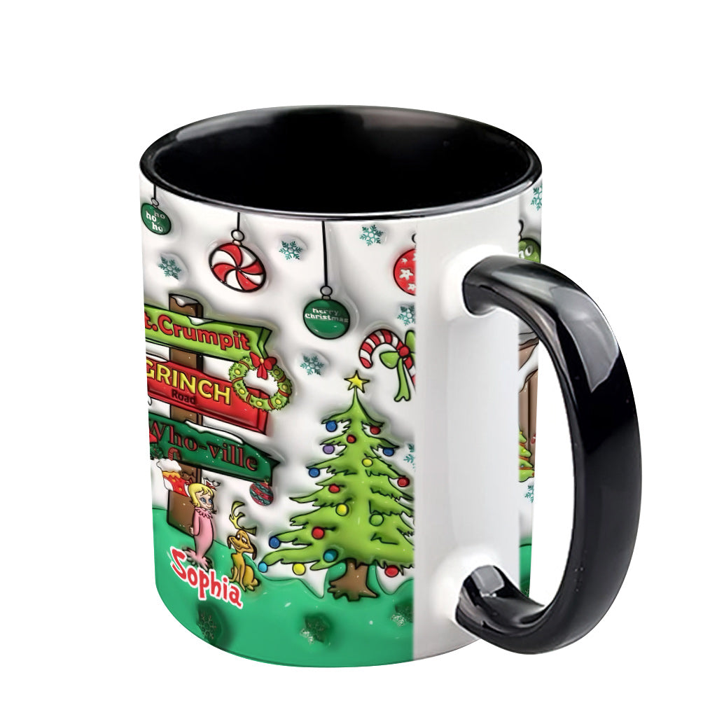 Personalized Christmas Accent Mug Grinch Design Custom Name Gift