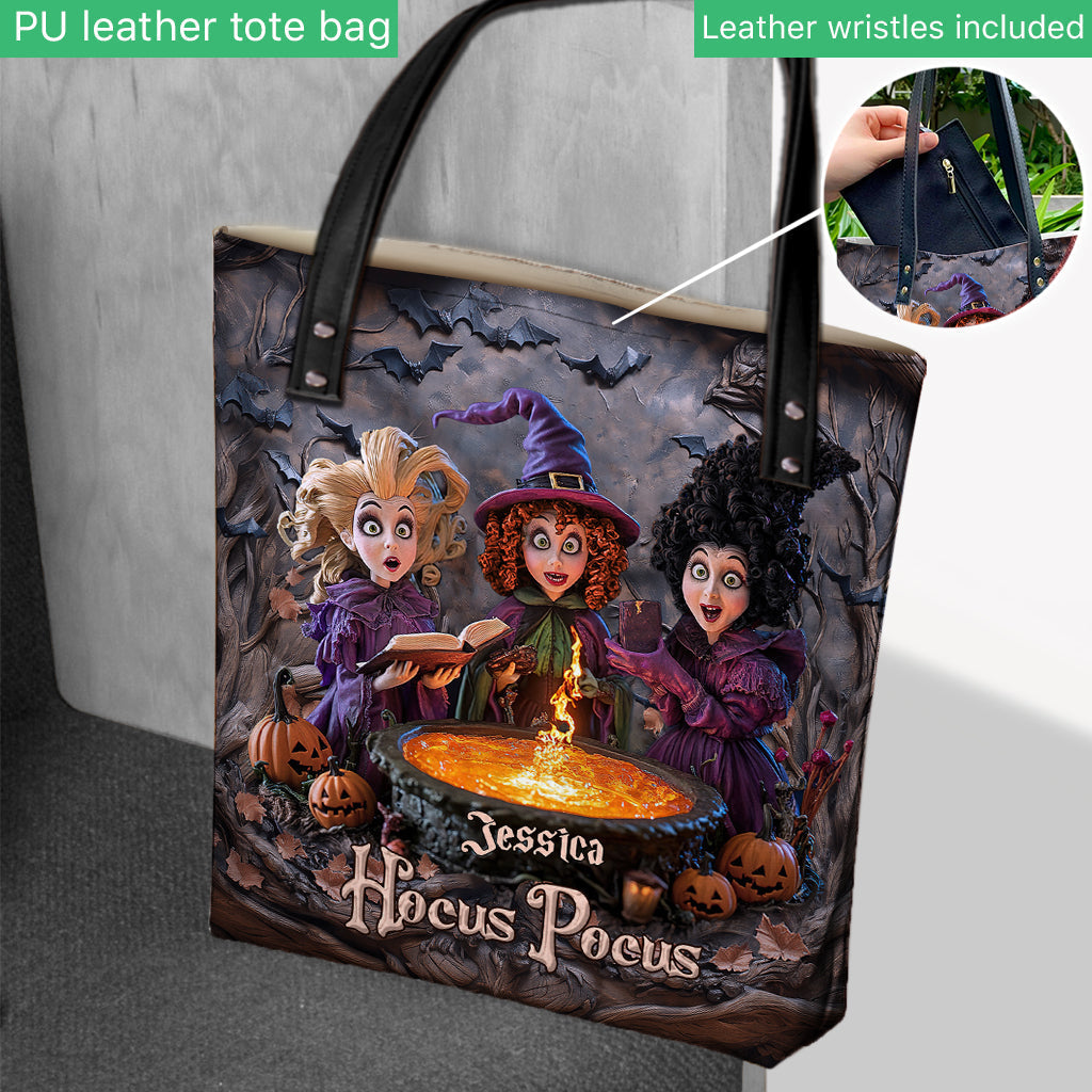 Personalized Hocus Pocus Tote Bag with Witches Design for Halloween