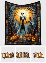 Load image into Gallery viewer, Personalized Nightmare Before Christmas Quilt with Pumpkin King Design
