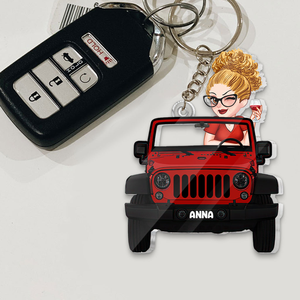 Personalized Acrylic Car Keychain Custom Name Gift for Her