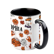 Load image into Gallery viewer, Personalized Halloween Accent Mug Custom Name Gift Idea
