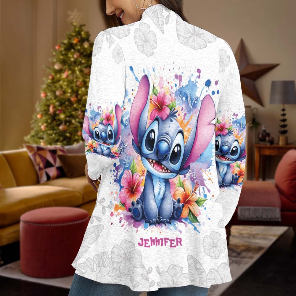 Personalized Ohana Cardigan with Stitch Design for Women