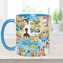 Load image into Gallery viewer, Personalized Yellow Monster Accent Mug for Kids - Custom Name Gift
