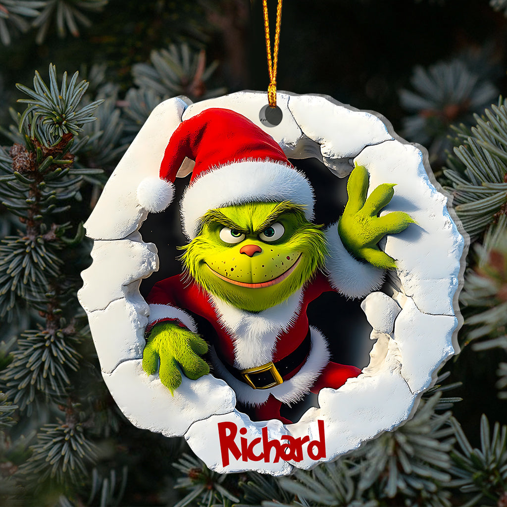 Personalized Grinch Christmas Ornament Custom Name Gift