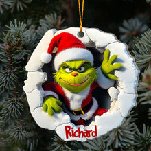 Load image into Gallery viewer, Personalized Grinch Christmas Ornament Custom Name Gift
