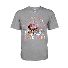 Load image into Gallery viewer, Personalized Girls Just Wanna Have Fun T-shirt &amp; Hoodie for Kids
