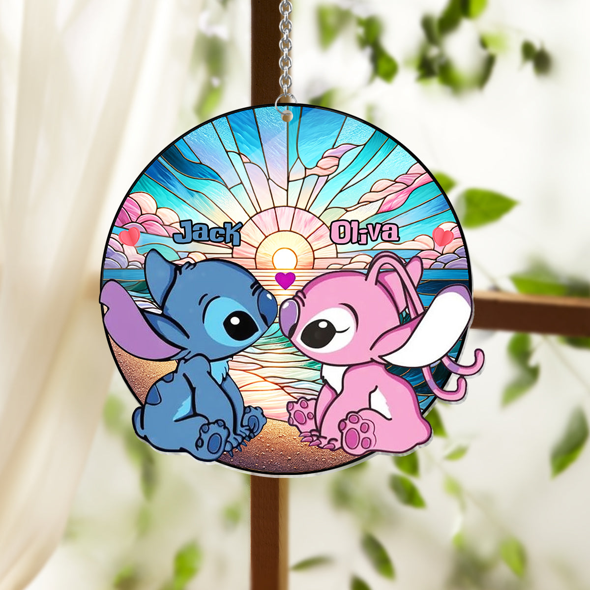 Personalized Suncatcher Ornament Custom Name Ohana Gift