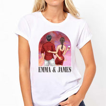 Load image into Gallery viewer, Personalized Couple T-Shirt &amp; Hoodie Unique Gift for Anniversary or Valentine's Day
