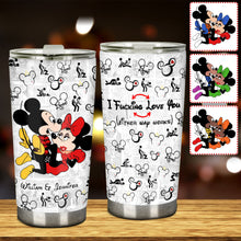 Load image into Gallery viewer, Personalized I Love You Mouse Couple Tumbler Custom Name Gift
