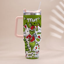 Load image into Gallery viewer, Personalized Grinch Christmas Tumbler with Handle Gift for Mom
