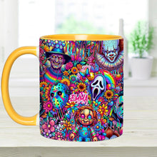 Load image into Gallery viewer, Personalized Colorful Horror Accent Mug with Custom Name - Perfect for Halloween
