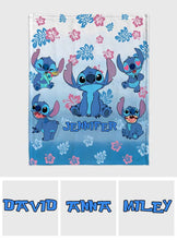 Load image into Gallery viewer, Personalized Blue Gradient Ohana Blanket Custom Name Gift
