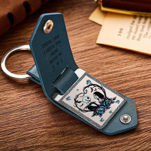 Load image into Gallery viewer, Personalized Leather Photo Keychain Gift for Couples | Drive Safe Reminder
