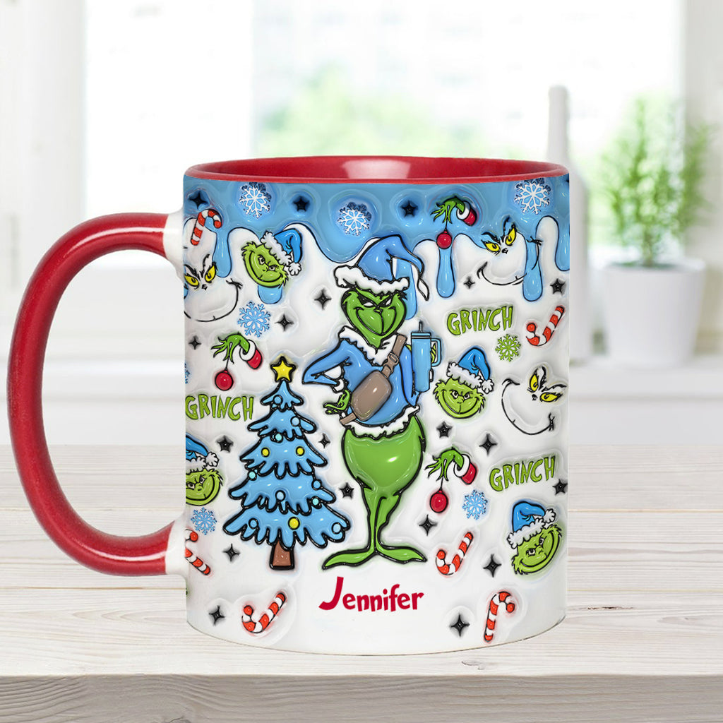 Personalized Grinch Accent Mug Custom Name Christmas Gift