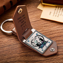 Load image into Gallery viewer, Personalized Leather Photo Keychain Gift for Couples | Drive Safe Reminder
