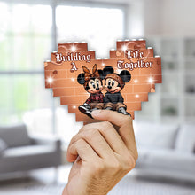 Load image into Gallery viewer, Personalized Heart Building Brick Blocks Custom Couple Gift for Wedding Anniversary
