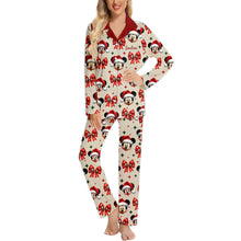 Load image into Gallery viewer, Personalized Cute Mouse Christmas Pajamas Button Down Set
