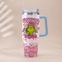 Load image into Gallery viewer, Personalized Cupid Vibes Tumbler with Handle for Christmas Gift
