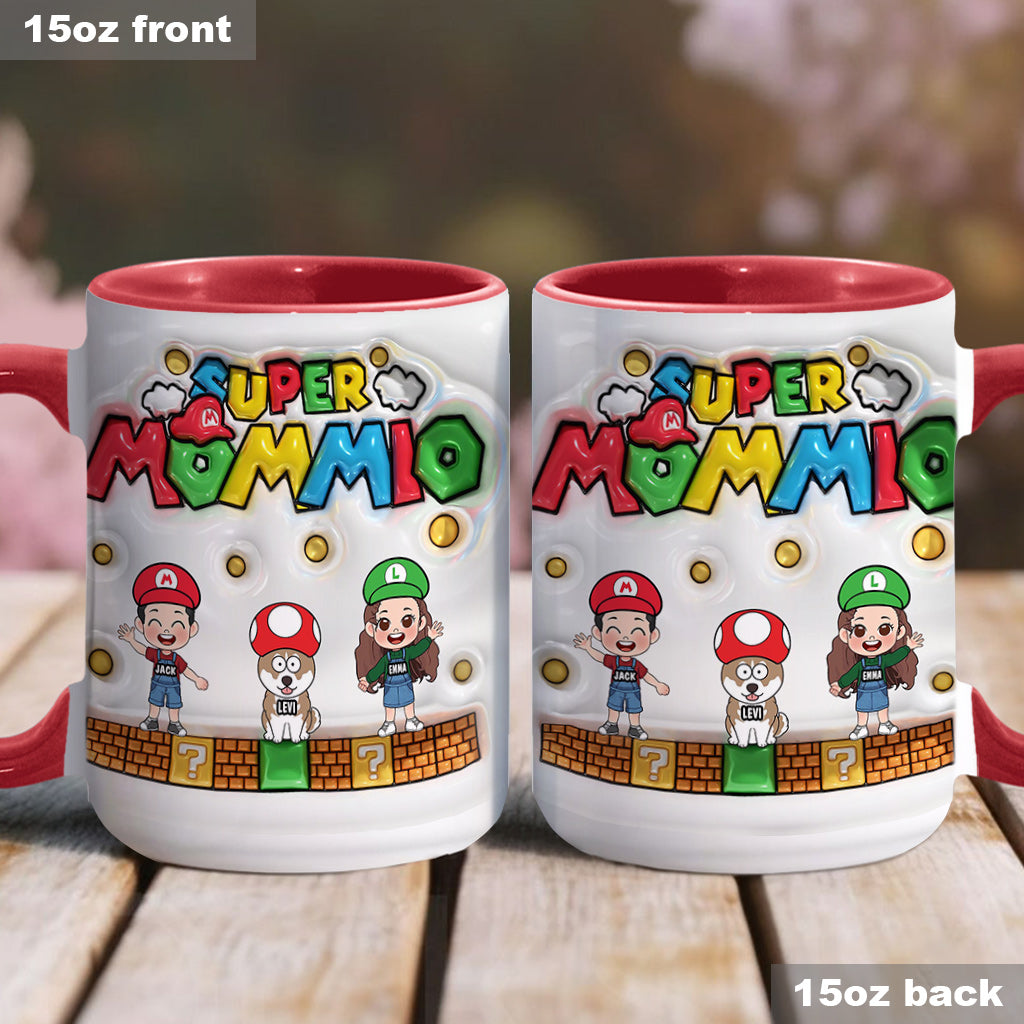 Personalized Super Mommy Accent Mug Custom Name Gift for Mom